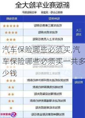 汽车保险哪些必须买,汽车保险哪些必须买一共多少钱