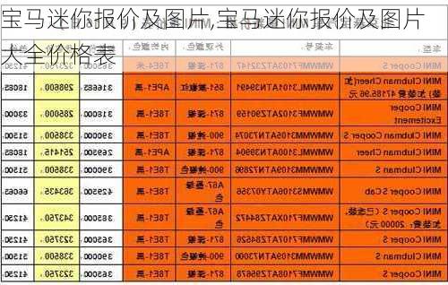 宝马迷你报价及图片,宝马迷你报价及图片大全价格表