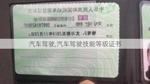 汽车驾驶,汽车驾驶技能等级证书