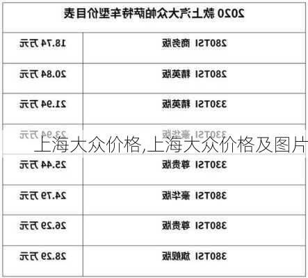 上海大众价格,上海大众价格及图片