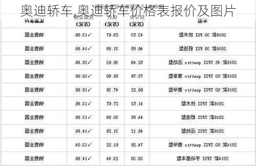 奥迪轿车,奥迪轿车价格表报价及图片