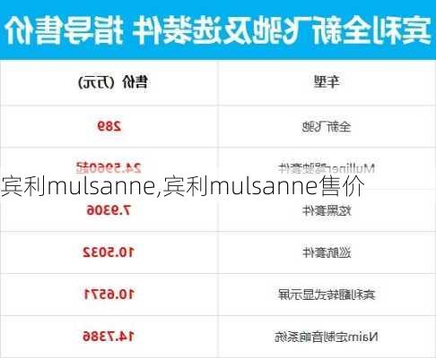 宾利mulsanne,宾利mulsanne售价