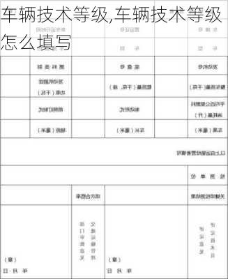 车辆技术等级,车辆技术等级怎么填写