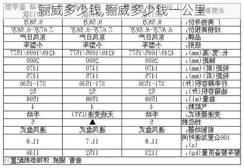 骊威多少钱,骊威多少钱一公里