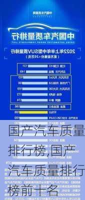 国产汽车质量排行榜,国产汽车质量排行榜前十名