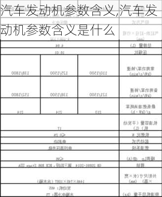 汽车发动机参数含义,汽车发动机参数含义是什么