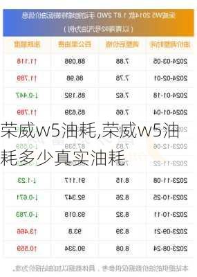 荣威w5油耗,荣威w5油耗多少真实油耗