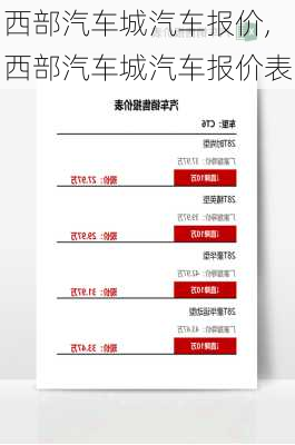 西部汽车城汽车报价,西部汽车城汽车报价表