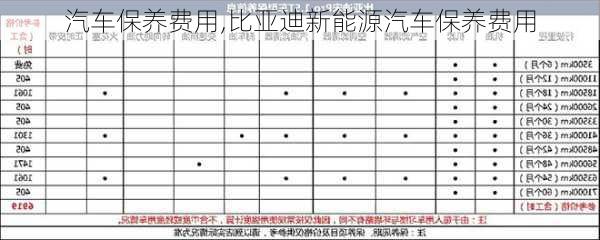 汽车保养费用,比亚迪新能源汽车保养费用