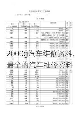 2000g汽车维修资料,最全的汽车维修资料