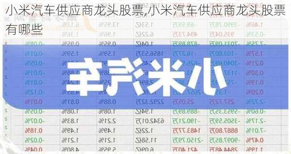 小米汽车供应商龙头股票,小米汽车供应商龙头股票有哪些