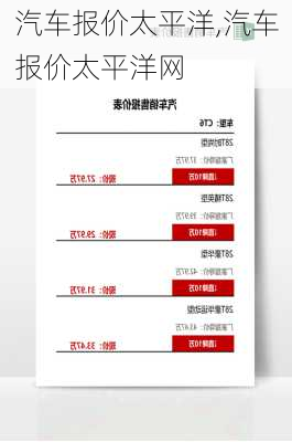 汽车报价太平洋,汽车报价太平洋网