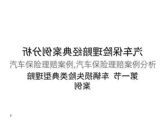 汽车保险理赔案例,汽车保险理赔案例分析