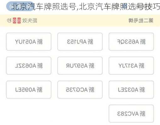 北京汽车牌照选号,北京汽车牌照选号技巧