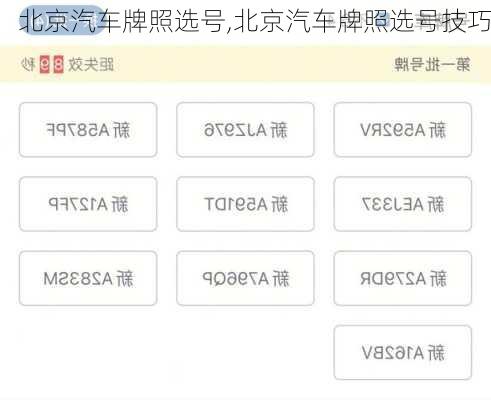 北京汽车牌照选号,北京汽车牌照选号技巧