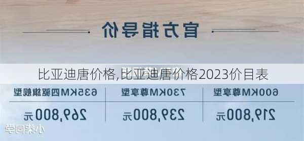 比亚迪唐价格,比亚迪唐价格2023价目表