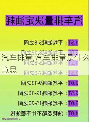 汽车排量,汽车排量是什么意思