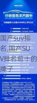 国产suv排名,国产SUV排名前十的牌子