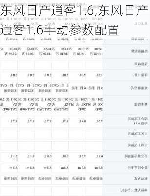 东风日产逍客1.6,东风日产逍客1.6手动参数配置