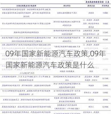 09年国家新能源汽车政策,09年国家新能源汽车政策是什么