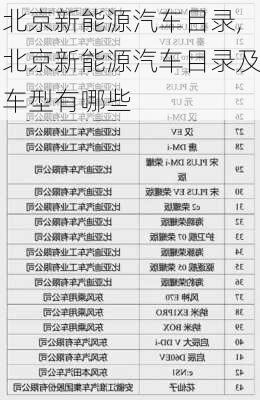 北京新能源汽车目录,北京新能源汽车目录及车型有哪些