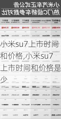 小米su7上市时间和价格,小米su7上市时间和价格是多少