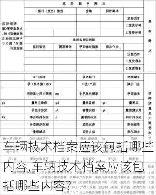 车辆技术档案应该包括哪些内容,车辆技术档案应该包括哪些内容?