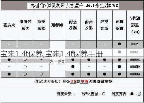 宝来1.4t保养,宝来1.4t保养手册