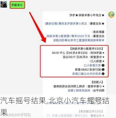 汽车摇号结果,北京小汽车摇号结果