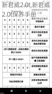 新君威2.0t,新君威2.0t保养手册