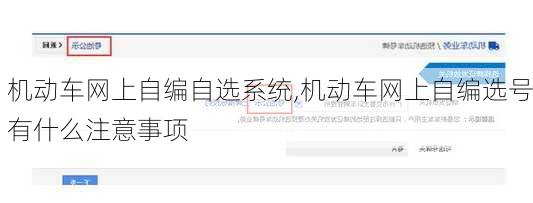 机动车网上自编自选系统,机动车网上自编选号有什么注意事项