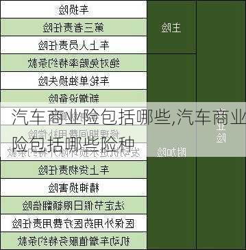 汽车商业险包括哪些,汽车商业险包括哪些险种