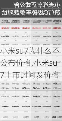 小米su7为什么不公布价格,小米su7上市时间及价格