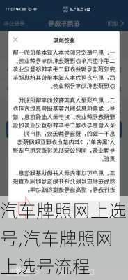 汽车牌照网上选号,汽车牌照网上选号流程