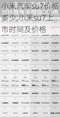 小米汽车su7价格多少,小米su7上市时间及价格