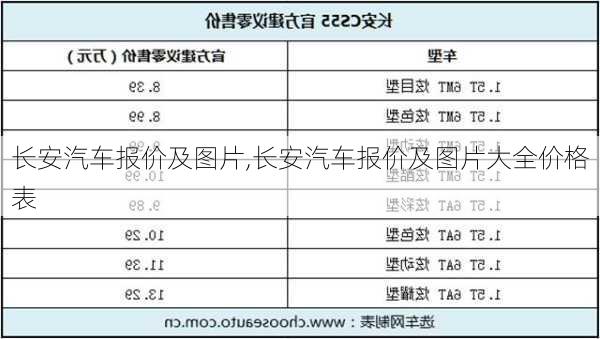 长安汽车报价及图片,长安汽车报价及图片大全价格表