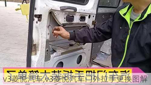 v3菱悦汽车,v3菱悦汽车门外拉手更换图解