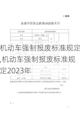 机动车强制报废标准规定,机动车强制报废标准规定2023年