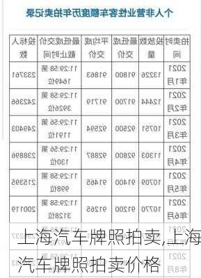 上海汽车牌照拍卖,上海汽车牌照拍卖价格