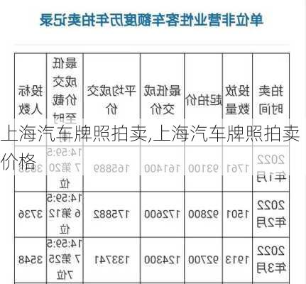 上海汽车牌照拍卖,上海汽车牌照拍卖价格