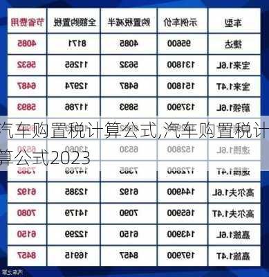 汽车购置税计算公式,汽车购置税计算公式2023