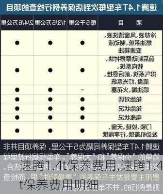 速腾1.4t保养费用,速腾1.4t保养费用明细