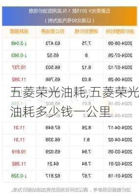 五菱荣光油耗,五菱荣光油耗多少钱一公里