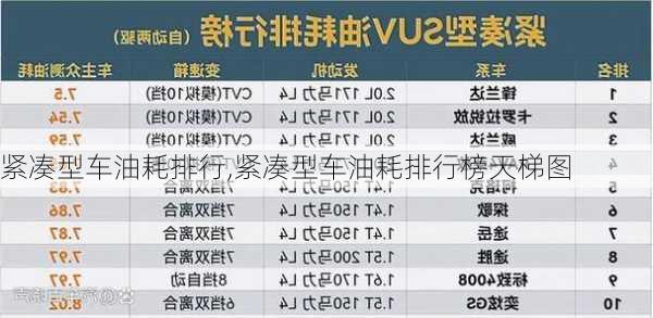 紧凑型车油耗排行,紧凑型车油耗排行榜天梯图