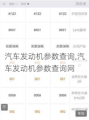 汽车发动机参数查询,汽车发动机参数查询网