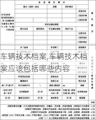 车辆技术档案,车辆技术档案应该包括哪些内容