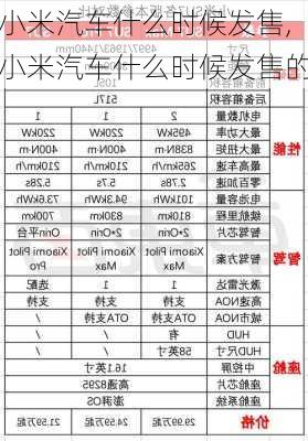 小米汽车什么时候发售,小米汽车什么时候发售的