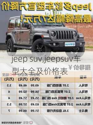 jeep suv,jeepsuv车型大全及价格表